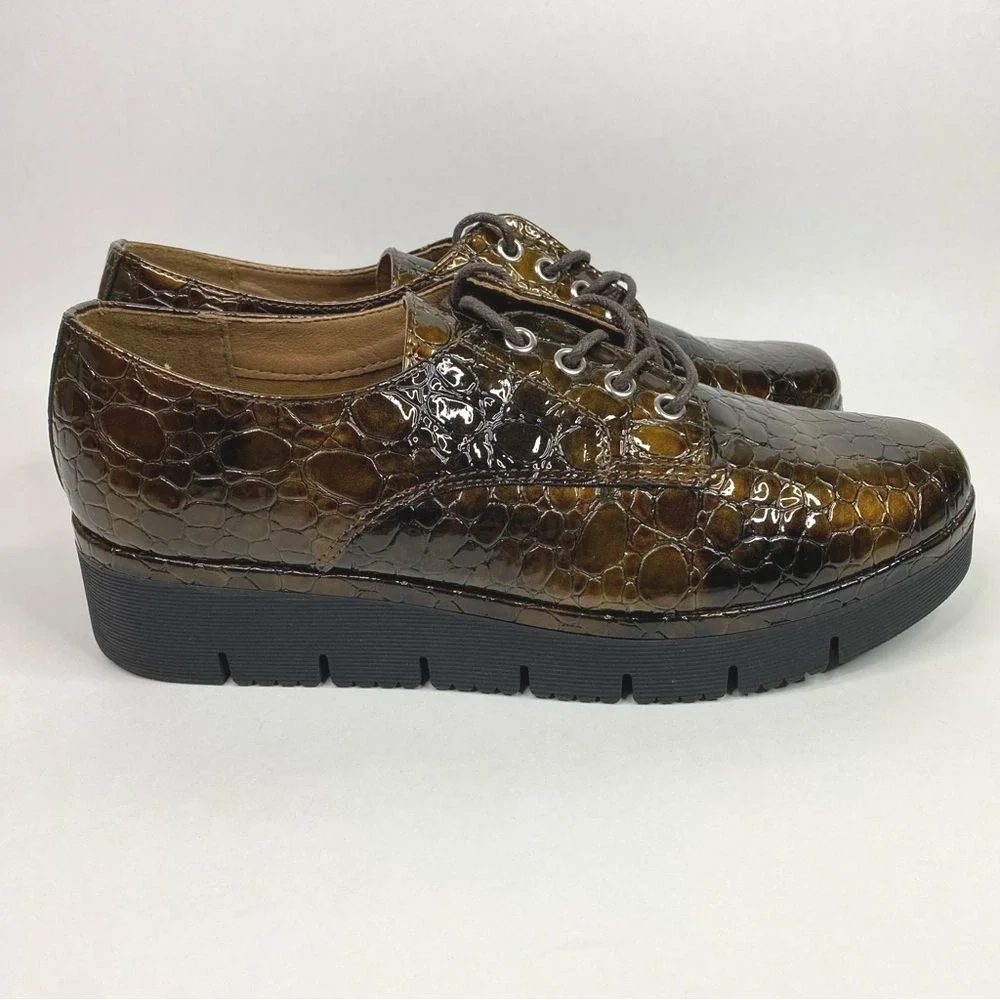 Graceland Chunky‎ Platform Shoes Women's 7 38 Crocodile Gator Grunge Fairycore